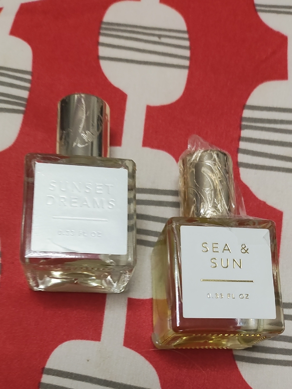 Sunset Dreams & Sea & Sun Fragrance Duo -  Clear Glass Roller Balls Sand & Fog